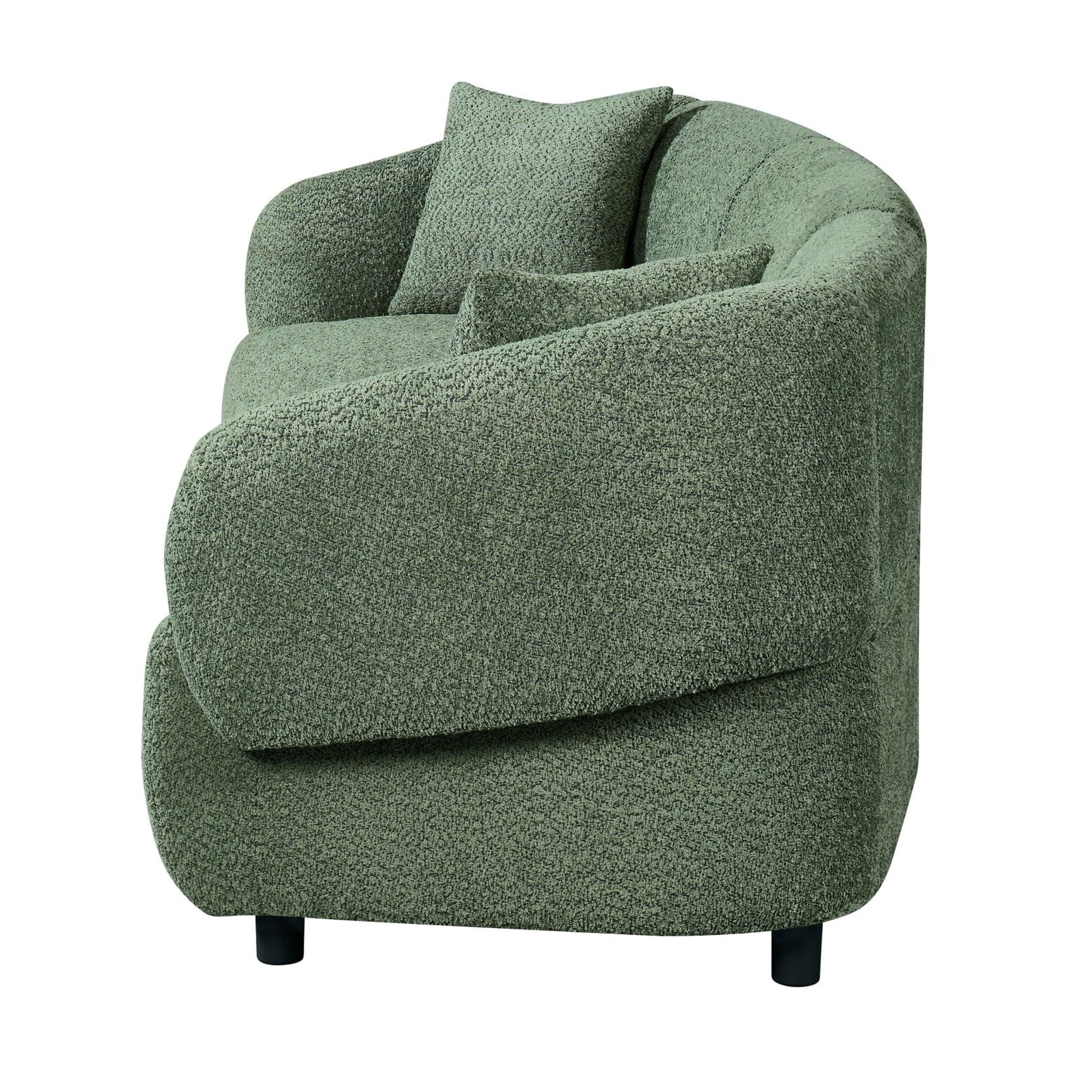 Christopher Knight Home 98.5" Curved Contemporary 3-Seat Sofa with Upholstered Plush Seating, Green