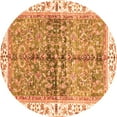 thumbnail image 1 of Ahgly Company Indoor Round Oriental Orange Traditional Area Rugs, 3' Round, 1 of 4