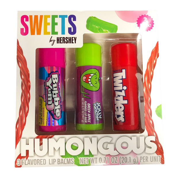 Humongous Flavored Lip Balm Set 3 Giant Bubble Yum, Jolly Rancher