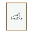 thumbnail image 2 of Kate and Laurel Sylvie Just Breathe BW Framed Canvas Wall Art by The Creative Bunch Studio, 18x24 Natural, Minimalist Motivational Wall Décor, Simple Farmhouse Art, 2 of 6