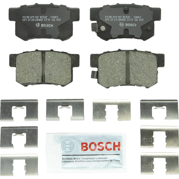 BOSCH BC537 QuietCast Premium Juego de pastillas de freno de disco de cerámica - Compatible con Acura CL CSX ILX RSX TL TSX Vigor seleccionados; Honda Accord Civic CR-Z Preludio S2000; Suzuki Kizashi