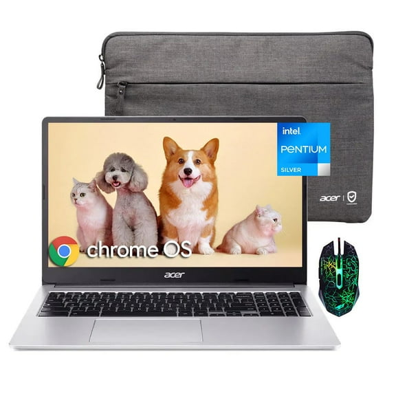 acer Chromebook 315 Laptop for Business, 15.6" HD Display, Intel Pentium N6000(Up to 3.3GHz), 4GB RAM 128GB eMMC, Intel UHD Graphics, Long Battery Life, HD Webcam, WiFi 6, Bluetooth, Chrome OS