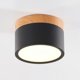 thumbnail image 1 of LED ceiling light, surface-mounted spot with wood decor, mini ceiling light, round, black, cold white 6000 K, 12 W, 1 of 4