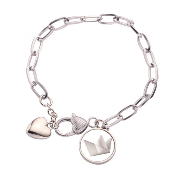 Pulsera de Cadena de Corazón Patrón Geométrico Abstracto Origami Unbranded 7.5 pulgadas