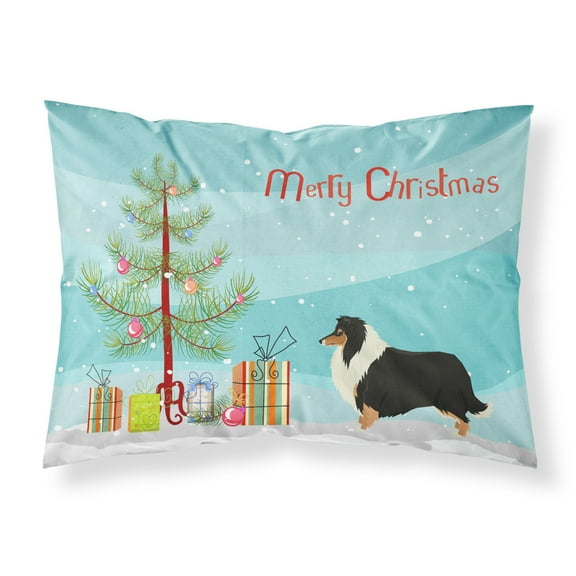 Collie Christmas Tree Fabric Standard Pillowcase
