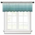 thumbnail image 2 of Teal Ombre Valance Curtains for Kitchen/Living Room/Bathroom/Bedroom Window, Farmhouse Vintage Wooden Striped Rod Pocket Small Topper Half Short Window Curtains Voile Sheer Scarf 42"x12", 2 of 8