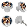 thumbnail image 4 of Corgi Dog Fluorescent Drawer Pulls with Screws: Round 4-Pack Glow-in-the-Dark Knobs for Cabinets, Wardrobes, and Dressers - Furniture Decor with Door Knobs, Drawer Handles, 4 of 6