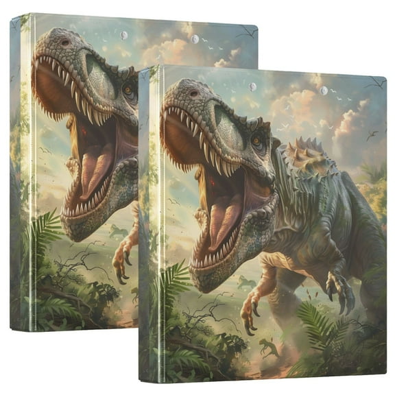 Dinosaur Roar Hardcover 3 Ring Binder 1.5” Round Rings Binder Organizer Letter Size Paper Pockets School Office Supplies