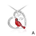 thumbnail image 2 of Nuevo y popular colgante de pájaro cardenal con forma de corazón, collar con gota de aceite y personalidad a la moda., 2 of 2