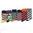 thumbnail image 4 of 6 Pairs Men's Socks Creative Geometric Pattern Soft Warm Cotton Socks Crew Socks, 4 of 10