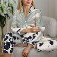 thumbnail image 4 of Goofa Tropical Leaves Printed Women’s 2 Piece Pajama Set Super,Pajamas Women's Long Sleeve Sleepwear Soft Button Down Loungewear Pjs Lounge Set Nightwear-XX-Large, 4 of 9