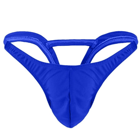 WCJM Blue Men s Sretch G-string T-back Micro Thong Briefs Underwear