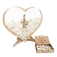 thumbnail image 2 of Marco de libro de invitados con caja de corazón, letrero de nombre de boda Libro de invitados de boda Libro de firmas de visitantes para decoración de 60 corazones de madera. Soledad Libro de invitados de boda, 2 of 10