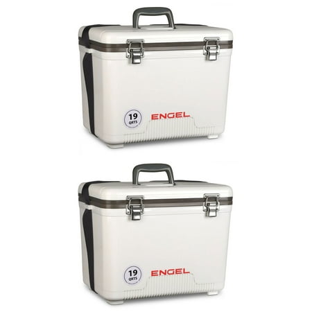 - Engel 19 Quart Fishing Live Bait Dry Box Ice Cooler with Strap, White (2 Pack)
