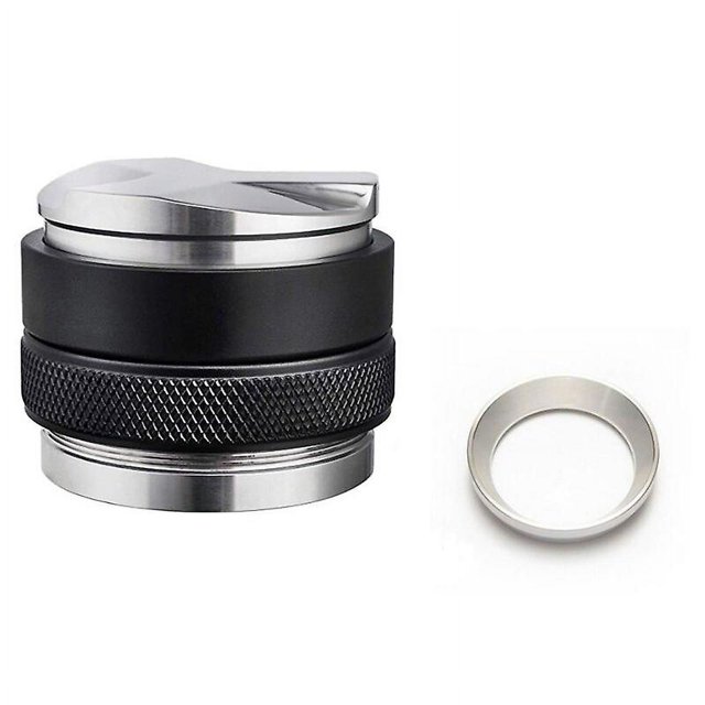Anillo de polvo de anillo de embudo de café con manipulación de café doble, prensa de café expreso, suministros de café con manipulación de plata (S) Rojo Verde