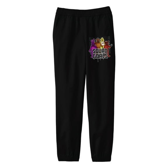 Five Nights at Freddy's Squad Goals Youth Black Drawstring Sweats-Medium