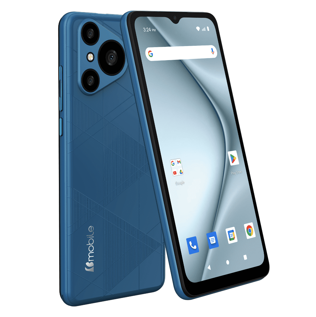 Celular Desbloqueado Android 4G LTE 64gb 4gb Ram Octacore 1.6 Ghz Pantalla 6.6 Notch Funda Soporta Juegos Desbloqueo Facial Novus 65 Azul