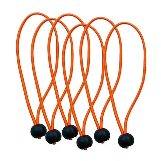 koolsoo 6 Pcs Corde à Bungee Robuste pour Bâche de Tente, Cordon de Serrage, Dessus Orange 9 Pouces