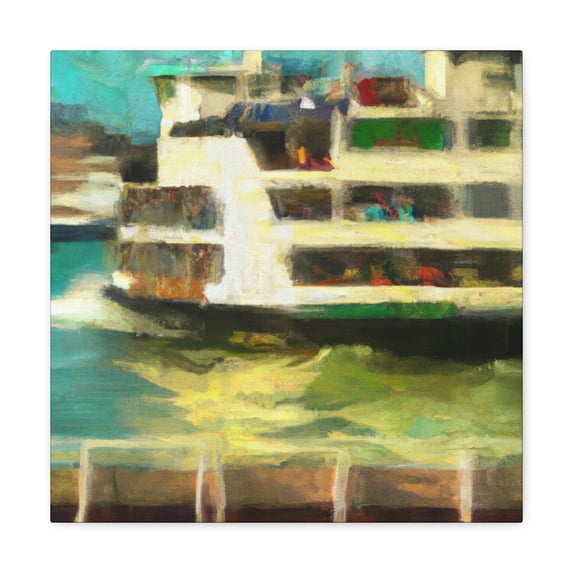 Ferry on the River - Canvas