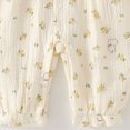 thumbnail image 4 of Gerichy Infant Baby Girl Fall Outfit Romper Floral Print Ruffled Trim Crew Neck Long Sleeve Jumpsuit Newborn Waffle Clothes 0-18 Months, 4 of 7