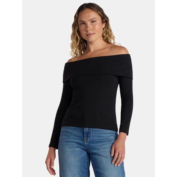 Time and Tru Off the Shoulder Top, Sizes XS-XXXL