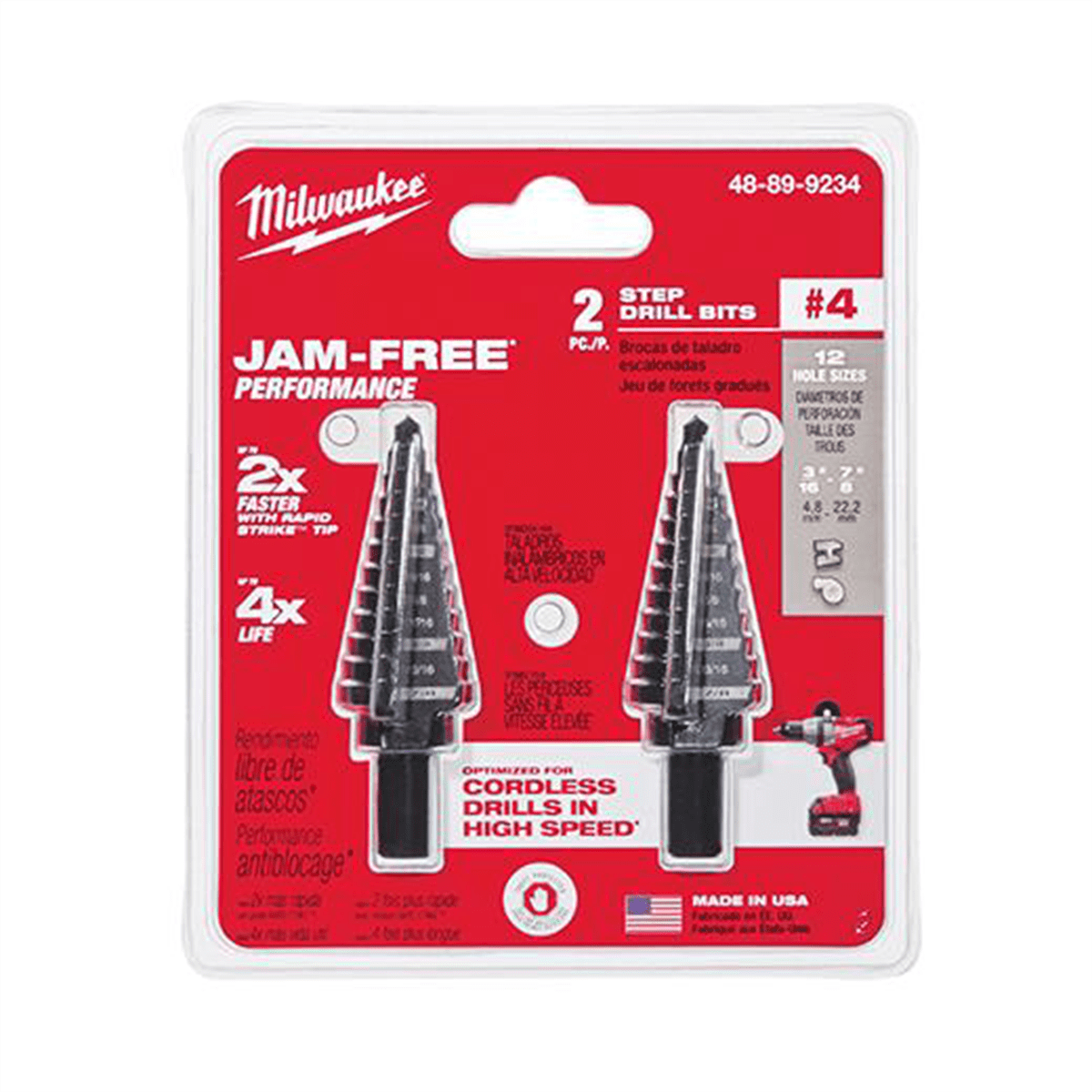 Milwaukee Tool Step Drill Bit Set #4 - 2PC