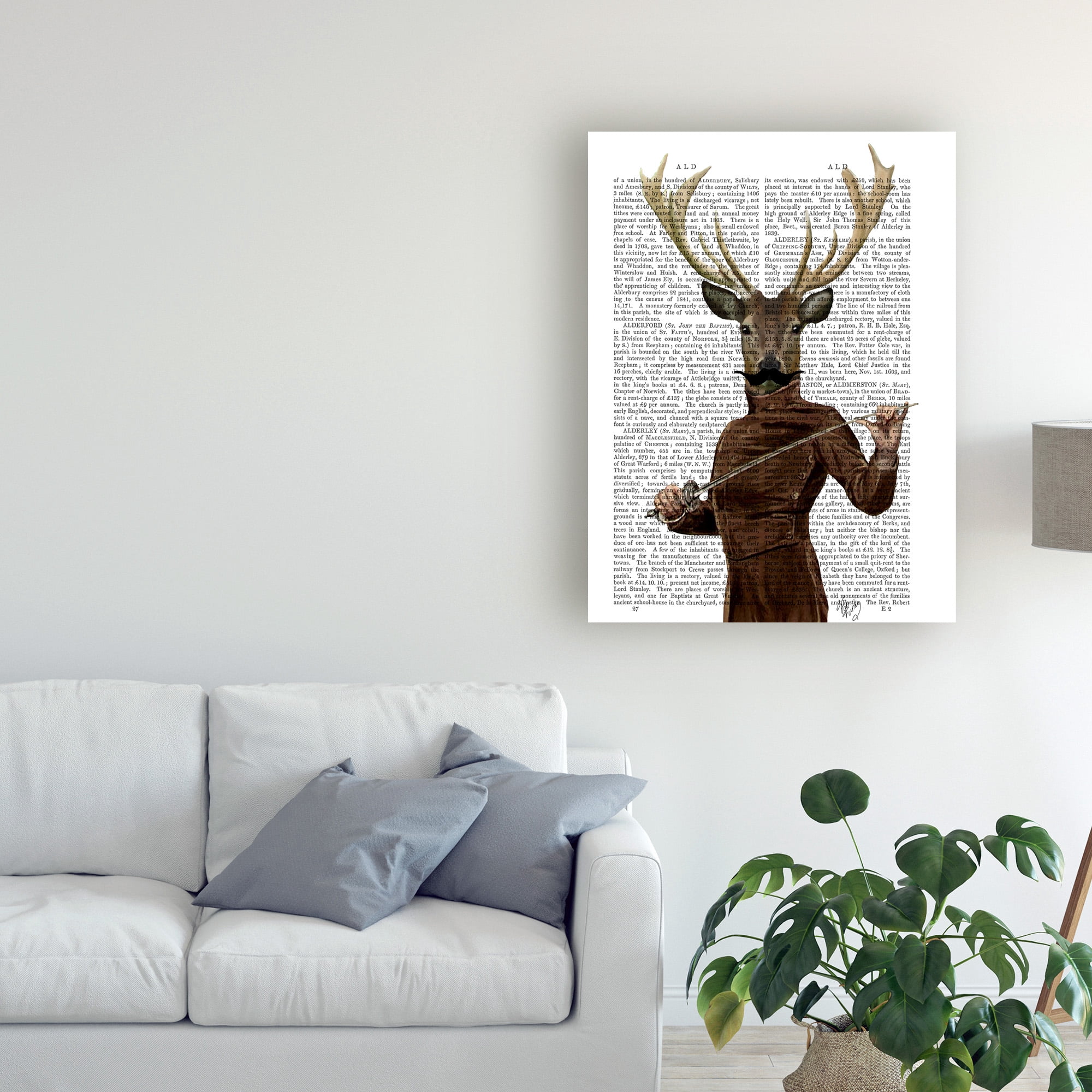 Trademark Fine Art 'Fencing Deer, Portrait' Canvas Art by Fab Funky