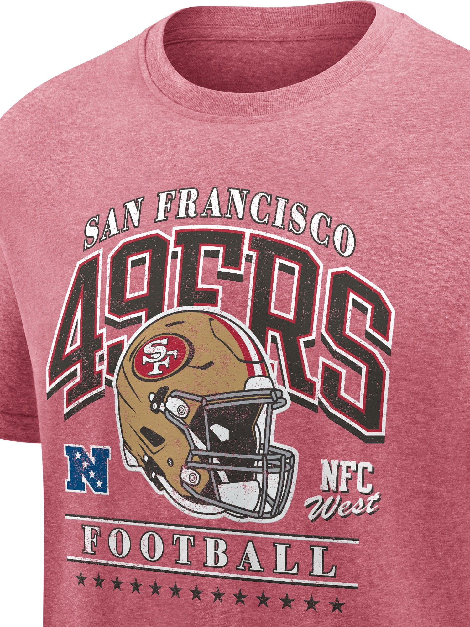 NFL San Francisco 49ers Men's Synthetic Red Heather Short Sleeve T-Shirt