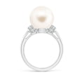 thumbnail image 2 of ANGARA Freshwater Cultured Pearl Collar Ring with Diamonds in 14K White Gold for Women | June Birthstone, Birthday, Anniversary, Jewelry Gift for Women | Pearl Ring, 2 of 8