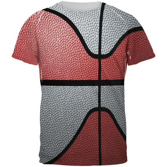 Championship Basketball Red and Silver All Over Mens T Shirt Multi 2XL