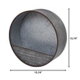 thumbnail image 2 of 15.7 Inch Round Galvanized Metal Hanging Wall Planter, 2 of 4