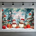 thumbnail image 4 of 7x5ft Winter Christmas Photoshoot Backdrop,Merry Christmas Snowman Backdrop for Red Party Green Xmas Tree Gift Santa Claus Merry Background for Family Holiday Party - Banner Photo Studio Props, 4 of 5