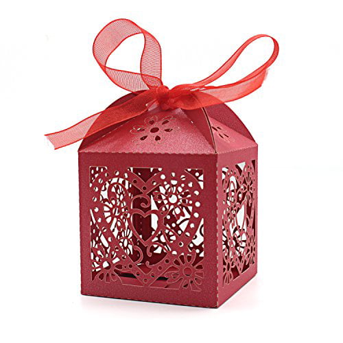 Wedding Party Favor Candy Box Laser Cut Christmas Tree Snowflake Gift Boxes 