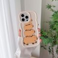 thumbnail image 3 of Bonita funda de teléfono Capybara para IPhone 15 14 13 12 11 Pro Max XR XS X 7 8 Plus SE20 Color caramelo funda trasera suave de TPU, 3 of 5