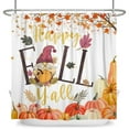 thumbnail image 2 of SUNOLIFE Fall Gnome Shower Curtain Autumn Pumpkin Waterproof Fabric Bathroom Curtain 47x64 in, 2 of 5