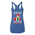 thumbnail image 2 of Michael Scott The Name is Bond Santa Bond Ugly Christmas Sweater Tri-Blend Racerback Tank Top, Vintage Royal, X-Large, 2 of 3