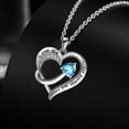 thumbnail image 4 of Women Jewelry 18k White Gold Plated Engraved Words Love Heart Pendant Necklace, 4 of 7
