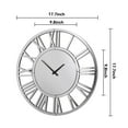 thumbnail image 2 of SHYFOY 18 inches Round Wall Clock for Home Decor,Silver Mirrored Wall Decorative Clocks for Living Room, Office, 2 of 6