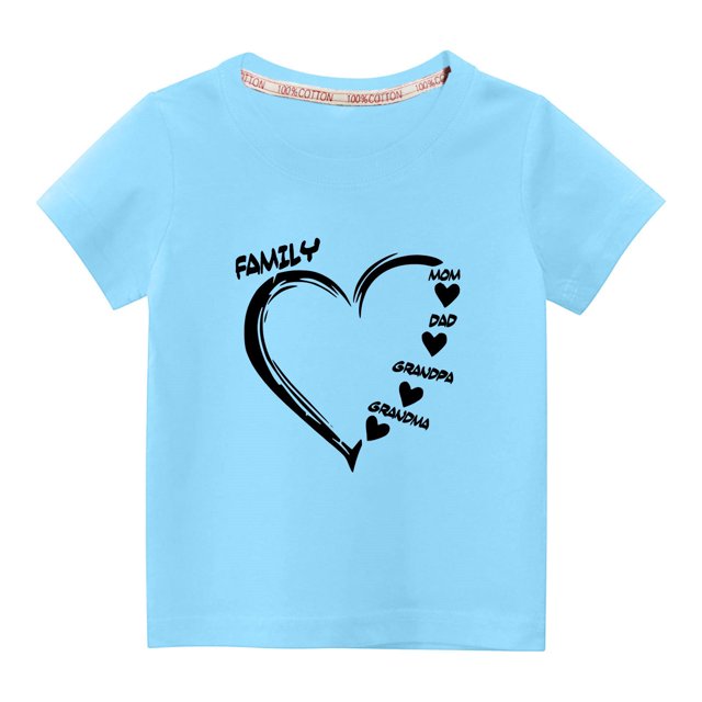 MeetoTime T-shirt à Manches Courtes pour Garçons et Filles, Col Rond, Coton, 3-10 Ans