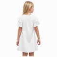 thumbnail image 3 of NOLDARES Princess Dress With Girls Birthday Party Toddler Ruffle Sleeve Fancy Outfit Gift(White,4-5 Years), 3 of 8