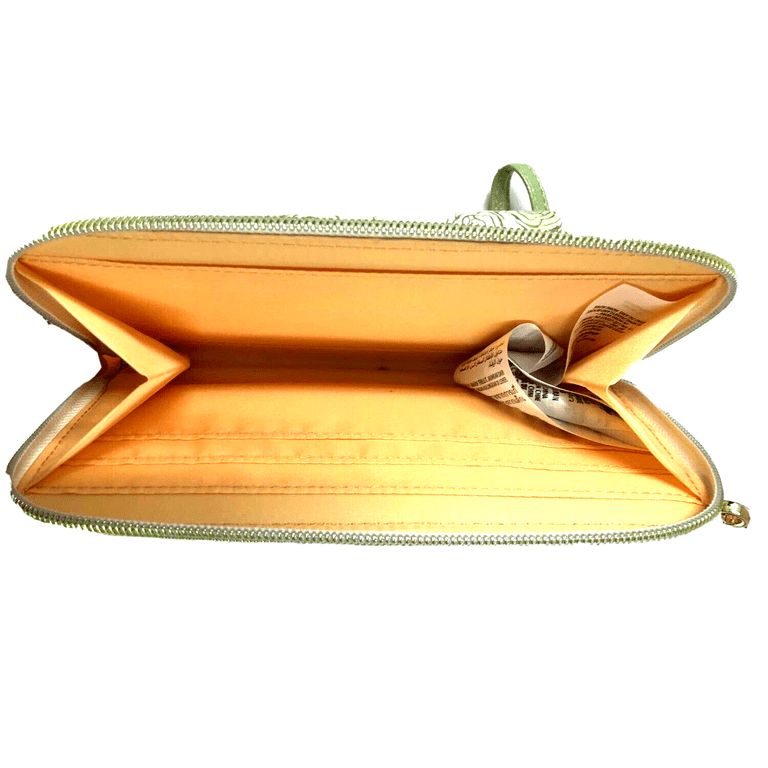 Disney Parks Cinderella Wristlet Clutch Wallet Purse Gold Beige