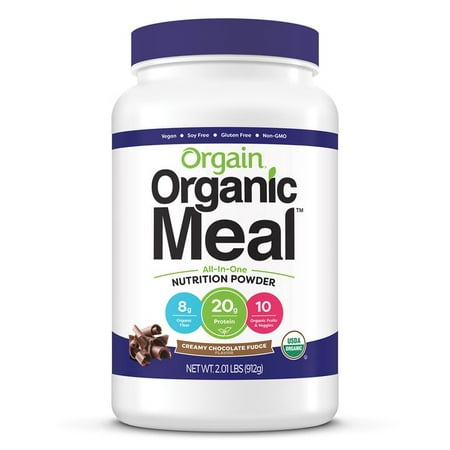 Orgain Organic Meal Powder, Creamy Chocolate Fudge, 20g Protein, 2.0lb, (Best Organic Protein Powder For Men)