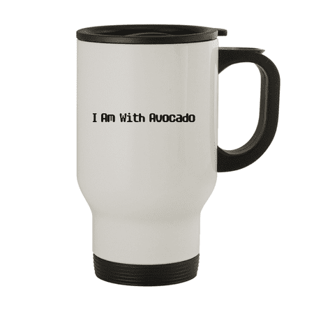 

I Am With Avocado - 14oz Stainless Steel Travel Mug White
