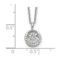 thumbnail image 3 of Sterling Silver Cheryl M Rhodium-plated Vibrant CZ Circle Necklace, 3 of 4