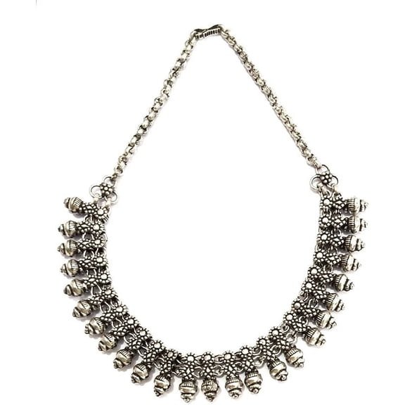 Necklace oxidised silver choker for women fashion traditional Indian jewelry tribal inspired antique silver Choker Metal jewellery