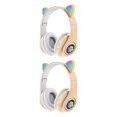 thumbnail image 2 of Methold Auriculares inalámbricos con orejas de gato y luz de Flash, auriculares inalámbricos con micrófono que pueden controlar LED, casco de música Type6 NO6, 2 of 6