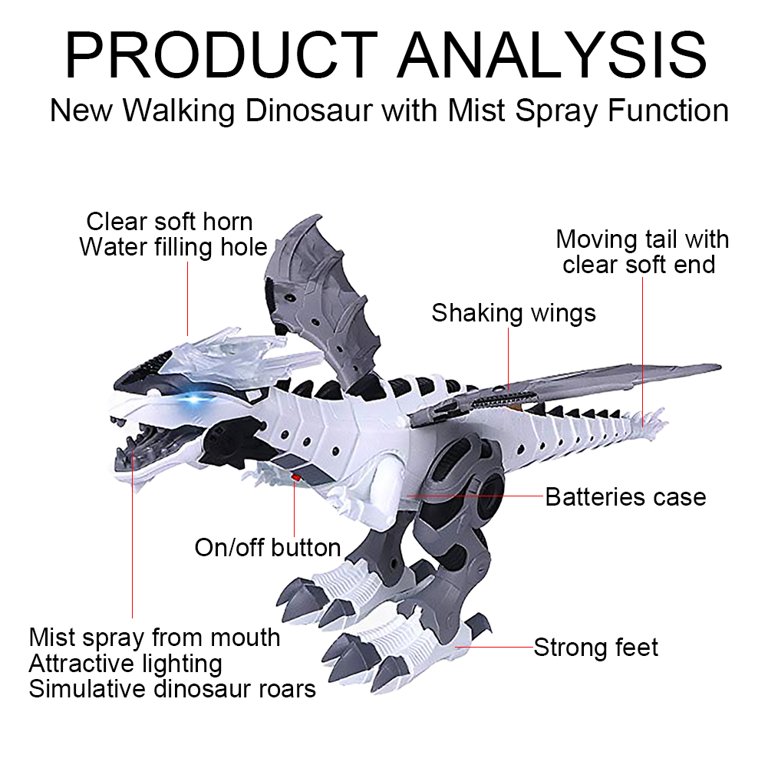 TD® Spray dinosaure électrique lumière cracheur de feu bataille mécanique  dragon simulation science et éducation dinosaure modèle jo