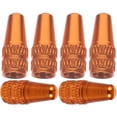 thumbnail image 1 of EeaseMX 6 piezas de aleación de aluminio de la bicicleta tapas de válvula francesas para MTB Road Bike neumáticos de la bici de montaña tapones de válvula de aire cubiertas de polvo (naranja), 1 of 8