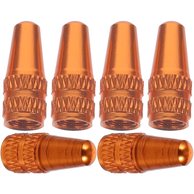 EeaseMX 6 piezas de aleación de aluminio de la bicicleta tapas de válvula francesas para MTB Road Bike neumáticos de la bici de montaña tapones de válvula de aire cubiertas de polvo (naranja)