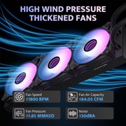 darkFlash DF-DV360S-BK Liquid CPU Cooler LCD Screen ARGB PWM Radiator Aio Compatible w/Intel 1851/1700, AMD AM4/AM5 Black